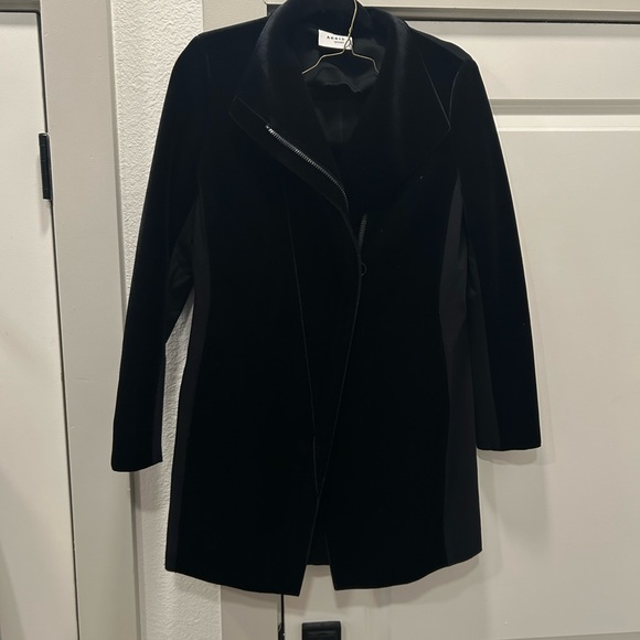 Akris Punto Velvet Jersey Zip Suit Blazer Jacket Pant Set Black 8 / 10 - Picture 4 of 10